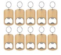 Operitacx 10 Abridores de Botellas de Madera Llavero, Plano, 10 Piezas para Fiesta y Camping, Herramientas para Abrir Cerveza y Bebidas, Obsequio DIY Multifuncional para Hombres