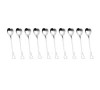 Operitacx 10 Cucharas de Postre en Forma de Corazón de Acero Inoxidable Plata, Resistentes Oxidación y No Se Doblan Fácilmente, Ideales para Pasteles y Cafeterías