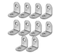 Operitacx 10 Piezas Código de esquina inoxidable montaje tornillos sujetadores partes tirantes derecho soporte de ángulo recto Soportes angulares de metal de 25 mm Plata
