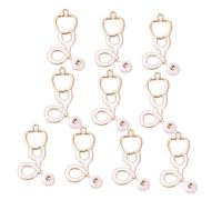 Operitacx 10 Piezas Colgantes de Aleación para Diy Dijes Únicos para Fabricación de Joyería Accesorios para Collar y Pulsera Color Blanco Diseño de Estetoscopio Elegante y Duradero