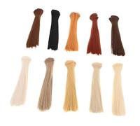 Operitacx 10 Piezas Extensiones Cabello Sintético para Muñecas Resistente al Calor Pelucas Naturales para Diy Manualidades Conjunto Mini Pelucas Realistas para Muñecas Pequeñas