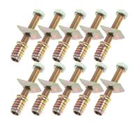 Operitacx 10 Unidades Conector Semicircular de Somier Cama para Hierro en Dorado M8x60 Tornillo, Tuerca y Arandela para Reparación y de