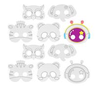 Operitacx 10 Unidades Máscaras de Papel para Pintar a Mano, 5 Diseños Divertidos para Fiesta y Manualidades Escolares, Cultivando Habilidades Artísticas y Creatividad