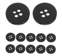 Operitacx 100 piezas Botones de Resina Negros con Borde y Resistentes y Ligeros para Coser Trajes Camisas y Abrigos Diseño Redondo Clásico para Personalizar Ropa