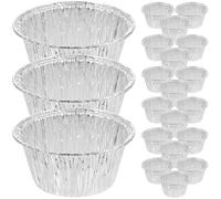 Operitacx 100 Piezas Latas Tazas De Pastel Moldes Redondos para Tarta De Huevo para Flan Mini Latas De Tarta Desechables Flanera Mini Flanera con Tapa Frustrar De Aluminio Queso