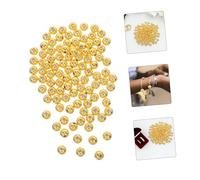 Operitacx 100 Piezas Sphere Beads Plated Spacer For DIY Bracelets Necklaces Earrings Jewelry Making Supplies
