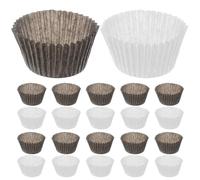 Operitacx 1000piezas Capacillos de Papel para Hornear Grandes Resistentes y Aptos para Fiestas Blancos y Marrones Accesorios de Repostería para Cupcakes Muffins y Postres Variados