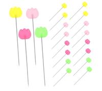 Operitacx 100piezas Alfileres De Acolchado Coloridos Cabeza De Tulipán para Manualidades Costura y Decoración De Proyectos