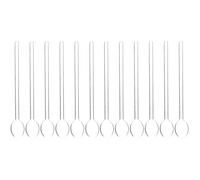 Operitacx 12 cucharas de cristal resistentes al calor, 14,2 cm, cucharas de café largas, ideales para cócteles, té, postres y más higiénicas y reutilizables