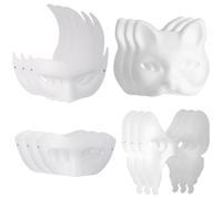 Operitacx 12 Piezas Máscara de Gato de Pulpa de Papel para Fiestas de Disfraces Diseño Cómodo y Detalles Delicados para Eventos de Rol y Carnaval