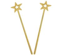 Operitacx 12 Piezas Varita Brillante Dorada con Purpurina, Accesorio | Complemento de Disfraz para Niñas, Plástico, Adecuado para Eventos Escolares y Bodas
