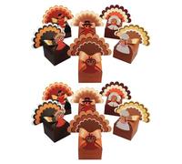 Operitacx 12piezas Cajas De Dulces Para Acción De Gracias Cajas Forma De Pavo Para Dulces Galletas Para Fiestas Navideñas Recuerdos Cosecha De Otoño