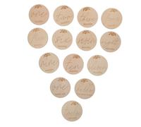 Operitacx 14 Piezas Tarjetas de Madera para Bebés Decorativas Mensuales para Fotos Milestone Registro Crecimiento Seguro y Ecológico