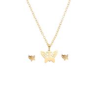 Operitacx 1juego Conjunto Joyas Mujer Elegante de Acero Inoxidable Collar y Pendientes con Diseño de Alas Accesorios Ligeros para Bodas y Fiestas Regalo Señora Bisutería Fina y Duradera