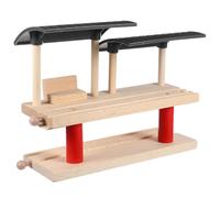 Operitacx 1juego Juguete Estación de Tren de Madera Doble Piso Plataforma de Vía Educativa Montessori para Modelo DIY Seguro y Duradero Accesorio para Trenes y Desarrollo Creativo