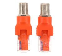 Operitacx 2 adaptadores RF a RJ45, Adaptador coaxial a Ethernet, Conector Hembra Tipo F a Macho RJ45 para Prueba de Cables, acoplador coaxial para Sistemas de Red, no admite conversión de señal.