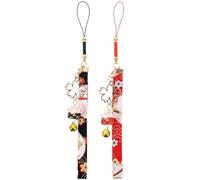 Operitacx 2 colgantes de gato de la suerte esmaltados con diseño de gatito para teléfono con texto en inglés "Hello For Cats Tags" para mascotas, accesorios colgantes para colgar de la fortuna