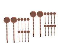 Operitacx 2 Juegos Base De Horquilla Hair Clip Value Pack Base De Bisel De Joyería Pinza De Pelo De Bricolaje Pinzas Para El Cabello Con Bisel Bandeja De Pinzas Para El Cabello 20 Piezas * 2