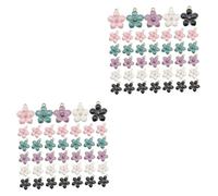 Operitacx 2 Juegos Joyería Colgante Sakura Pendientes De Aro De Oro Encantos De La Pulsera Fabricación De Joyas Cuentas De Oro Cuentas De Semillas Encantos De Uñas Floral Aleación 40 Uds * 2