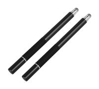 Operitacx 2 Lápices Capacitivos Multifuncionales Adecuado para Escribir con Guantes Diseño Metálico Negro con Punta Fina y Núcleo de Fibra para Pantallas Táctiles de Celulares y Tablets