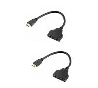 Operitacx 2 Piezas Adaptador Divisor para Video Macho Doble Femenino Compatible con LED y Dispositivos LCD para Oficina y Proyectores