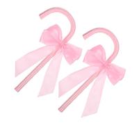 Operitacx 2 Piezas Bastón Lazo Rosa para Fiesta de Halloween y Cosplay, Ligero y Versátil Material de Tela y Plástico, Accesorio para Disfraces y Sesiones de Fotos