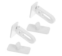 Operitacx 2 Piezas bloqueo de seguridad para cerradura a prueba de para frigorífico Bloqueo de refrigerador a prueba de pestillo del refrigerador el plastico blanco