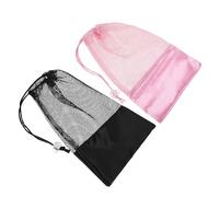 Operitacx 2 Piezas Bolsa para Zapatos de Baile de Ballet de Tela de Malla y Satén, Transpirable Cordón, Adecuado para Recital y Almacenamiento Diario de Calzado de Danza