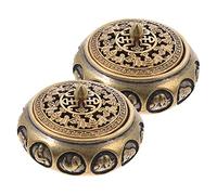 Operitacx 2 Piezas Decoración De Estufas De Aromaterapia Porta Incienso Japones Home Decoracion Quemador De Pequeño Incensario Bote De Incienso Incensario Metálico Metal Decoraciones Latón