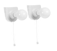 Operitacx 2 Piezas Lámpara LED con Cadena de Tracción Inalámbrica Adhesiva para Armarios y Dormitorios Batería Operada de Fácil Instalación Consumo Energético