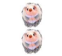 Operitacx 2 Piezas Llavero de Erizo de Peluche, Colgante Metálico