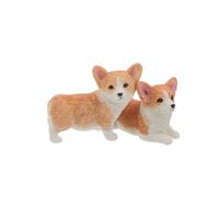 Operitacx 2 Piezas Mini Corgi Figuras de Resina Adornos Creativos para Salpicadero de Coche y Decoración de Jardín con Diseño Realista Resistente la Luz para Oficina y Habitaciones