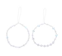 Operitacx 2 Piezas Mobile Phone Chain Beaded Phone Charm Lanyard Beads Lightweight Wrist Strap For Camera Keychain Wallet Decoration