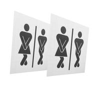 Operitacx 2 piezas Pegatinas para Puertas Unisex Adhesivos de PVC Resistentes para Señalización de Hombres y Mujeres Decorativas y Fáciles de Colocar Aseos de Oficina Restaurante y Hogar