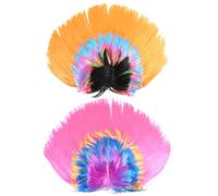 Operitacx 2 Piezas Peluca de Cresta para Cosplay, Decoración de Peluca de Casco en Pet, Estilo Creativo, para Cambiar Tu Look y Destacar en Fiestas y Baile de Halloween, Estudiantes