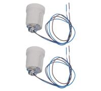 Operitacx 2 Piezas Portalámparas Cerámico E27 con Cable, Base de Porcelana y Metal Niquelado, Instalación Rápida para Cocinas y Talleres