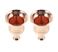 Operitacx 2 Piezas Portavelas Diseño Cónico de Metal Dorado y Fácil Mantenimiento Vintage Material Resistente para Decoración de Mesa y Centro de Comedor