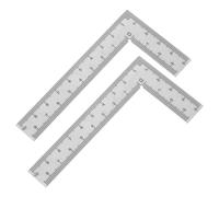 Operitacx 2 Piezas Regla Angular Mini de Acero Inoxidable para Carpintería | Medición Precisa de Ángulos Rectos, Formato L Compacto, Bordes Pulidos y Graduación Doble, Color Plata