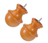 Operitacx 2 Piezas Remates de Barra de Cortina de Madera Acabado Vintage y Diseño de Cabeza de Seta para Barra de 29mm, Tapa Decorativa Adecuado para Sala de Estar y Estilos Clásicos