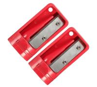 Operitacx 2 Piezas Sacapuntas plano para carpintería sacapuntas de papelería antiguo pencil sharpener kinder portátil de la ligero asb rojo