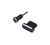 Operitacx 2 Piezas Tapones Antipolvo Micro USB y Jack Negro Aluminio Resistente Compatibles con Edge Honor Protección Carga y Auriculares