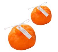 Operitacx 2 Piezas Vela Aromática Forma de Fruta, Cera Vegetal Naranja