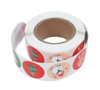 Operitacx 2 Rollos De Pegatinas Redondas De Navidad DIY Pegatinas De Etiquetas De Papel Kraft Redondas Etiquetas De Regalo Pegatinas De Papel Kraft Pegatinas De Feliz Navidad Pegatinas De
