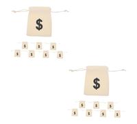 Operitacx 2 Series Bolsas De De Lienzo con Cordón Pequeñas Bolsas De Joyería con De Dólar Resistentes Y Prácticas Cumpleaños Y Navidad 8 Piezas*2