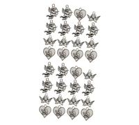 Operitacx 2 Series Colgante Ángel Plata Encanto Amuletos Para Hacer Joyas Collar Dijes En Forma De Angel Para Manualidades Colgantes De Joyería De Ángel Aleación Silver 18 Piezas*2