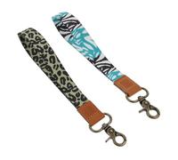 Operitacx 2 Series Correa De Muñeca Corta Cordón De Muñeca Clave Contenedor Cordón De Teléfono Versátil Colgante De Teléfono Anti-perdida Decorativo Nailon De Imitación 2 Piezas*2