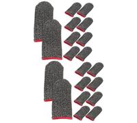 Operitacx 2 Series De Juego De Dedos Sudor Antiestático Cubrir Negro Pantalla Táctil Manga Protección Consejos Móvil Fibra De Plata Black 10 Piezas*2