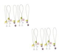 Operitacx 2 Series Flores Cordón Teléfono Móvil Colgante Decorativo Accesorios Versátiles Llaves Y Dispositivos Y 6 Piezas*2