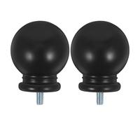 Operitacx 2 Tapones de Plástico Negro para Extremos de Barra de Cortina Diseño de Bola, Decoración Moderna para Ventana, Pack de 2 Piezas Elegantes y Funcionales