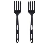 Operitacx 2 Tenedores Flexibles de Silicona para Cocinar en Color Negro, Resistentes al Calor, Ergonómicos y Fáciles de Colocar Bol, Pack de 2 Unidades